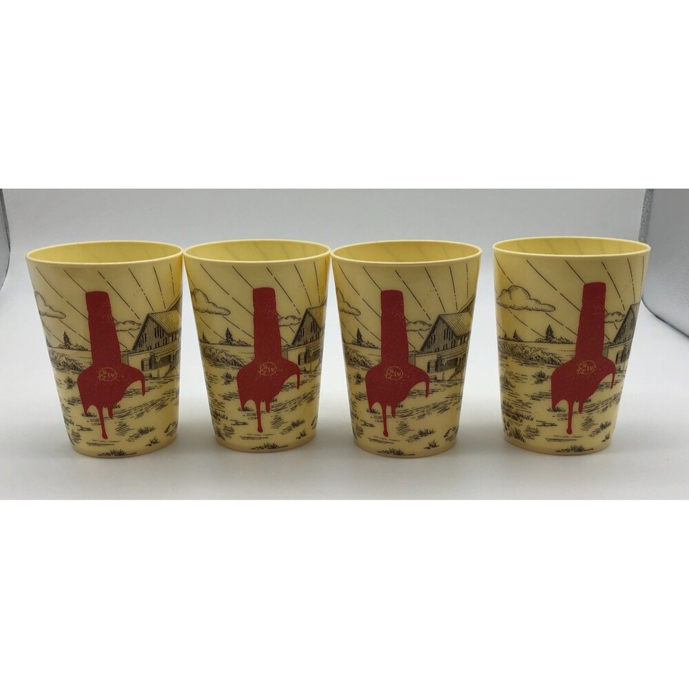 Makers Mark Bourbon Whiskey Plastic Cups Set of 4 KY Distillery